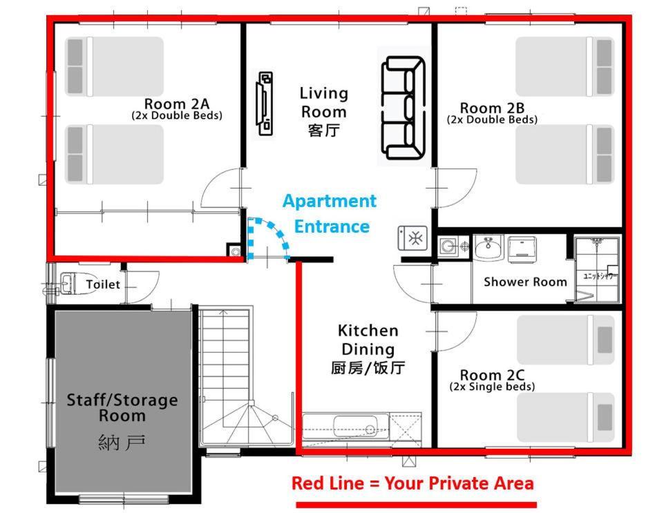 Furano House, Jr Station, 2F Apartment, 3 Bedrooms, Max 8Pp - 6 Adults 2 Kid, Onsite Parking المظهر الخارجي الصورة